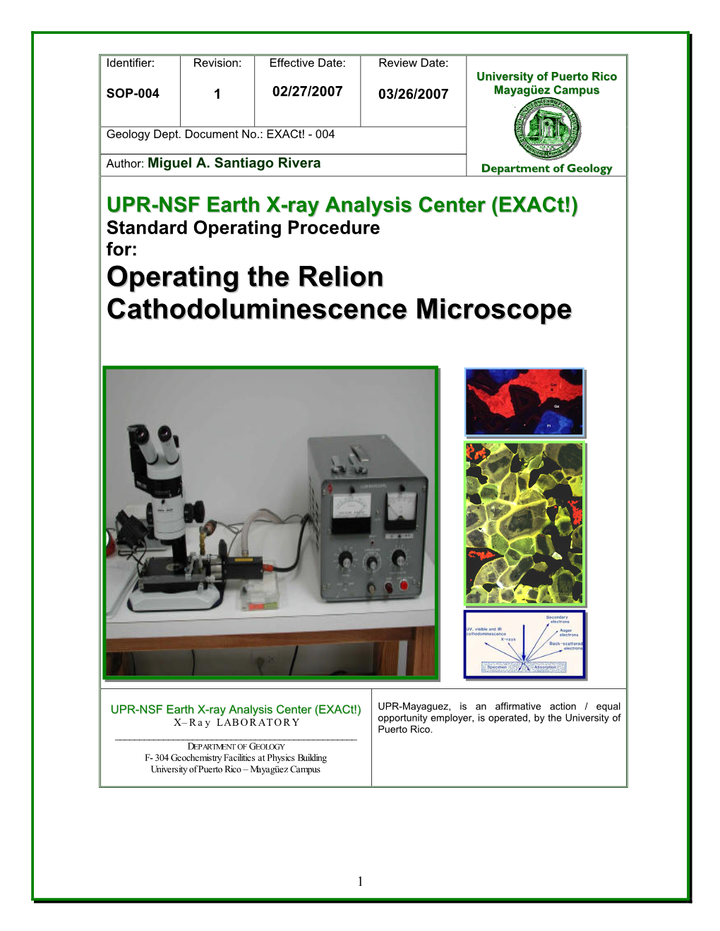 SOP Cathodoluminescence Microscope