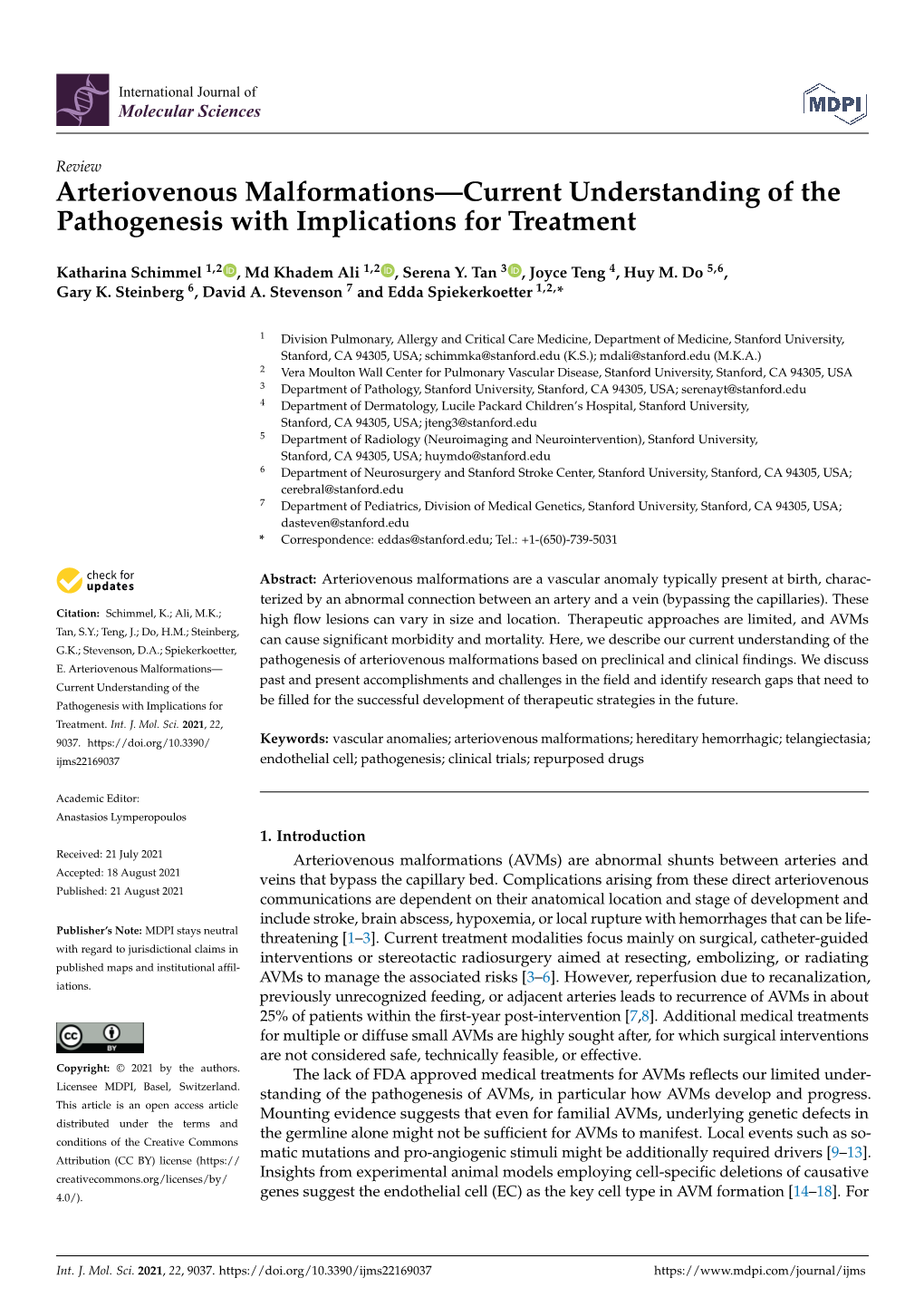 Arteriovenous Malformations—Current Understanding of the Pathogenesis with Implications for Treatment