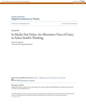 An Alternative View of Usury in Adam Smith's Thinking