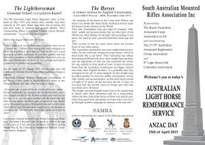 Australian Light Horse Remembrance Service