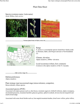 Plant Data Sheet Arctica.Htm