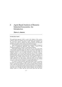 6 Agent-Based Analysis of Dynamic Industrial Ecosystems: an Introduction