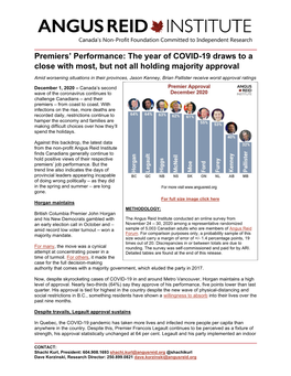 Premiers' Performance: the Year of COVID-19 Draws to a Close With