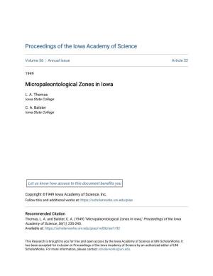Micropaleontological Zones in Iowa