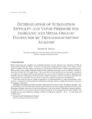 Determination of Sublimation Enthalpy and Vapor Pressure for Inorganic and Metal-Organic Compounds by Thermogravimetric Analysis∗