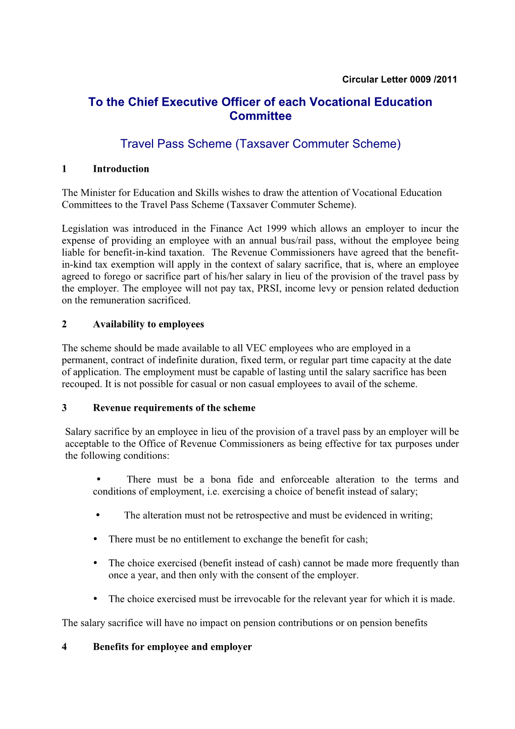 Circular Pay 16/05 - Travel Pass Scheme for Teachers (Tax Saver Communter Ticket) (File