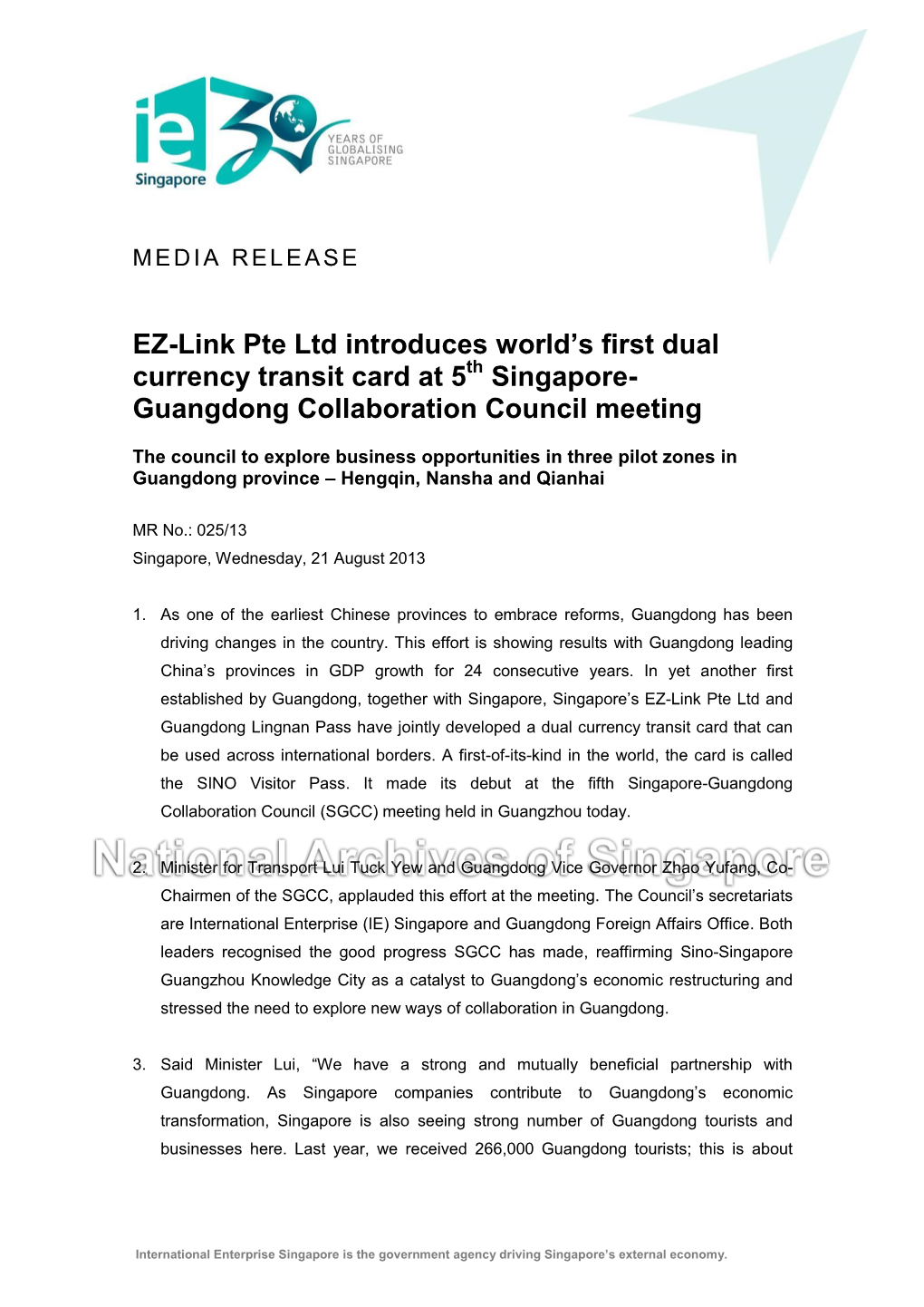 EZ-Link Pte Ltd Introduces World's First Dual Currency Transit Card at 5