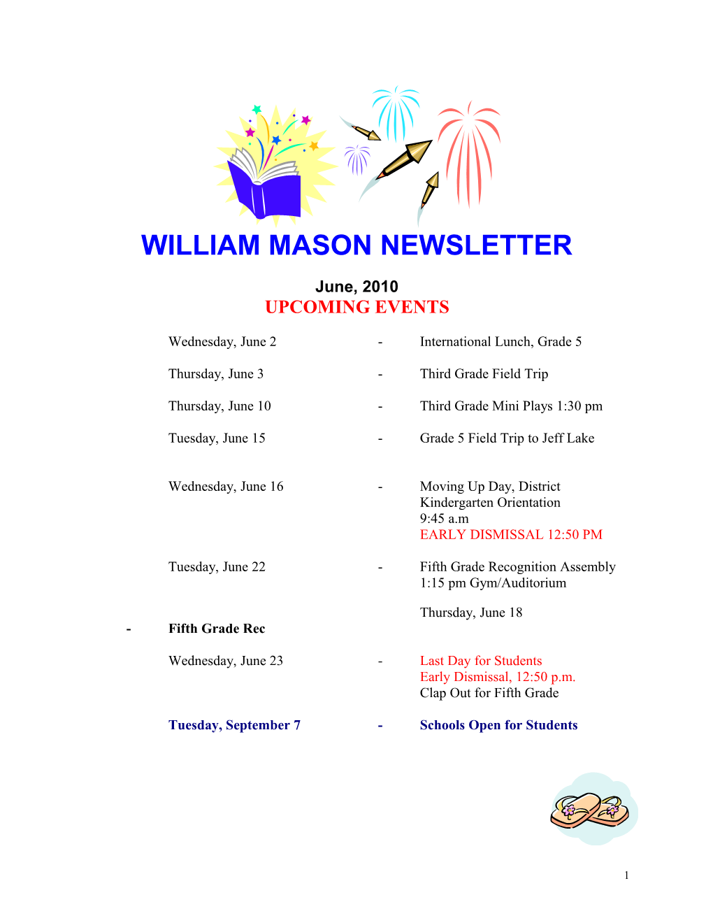 William Mason Newsletter s1