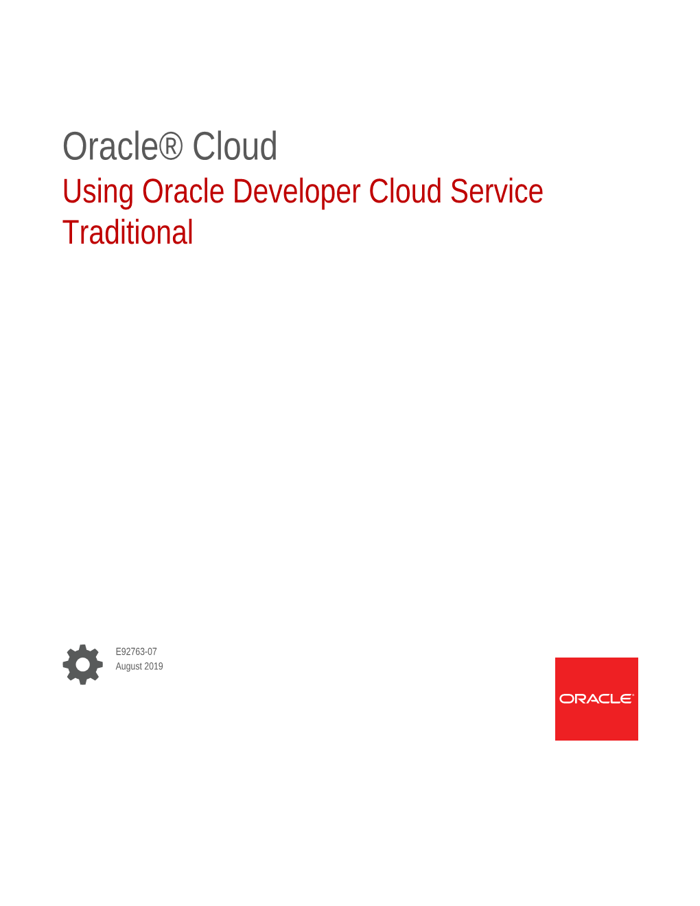 Using Oracle Developer Cloud Service Traditional