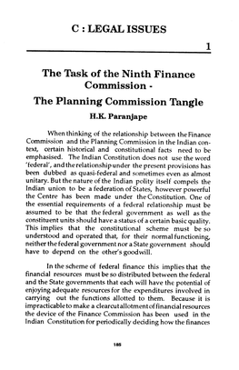 The Planning Commission Tangle