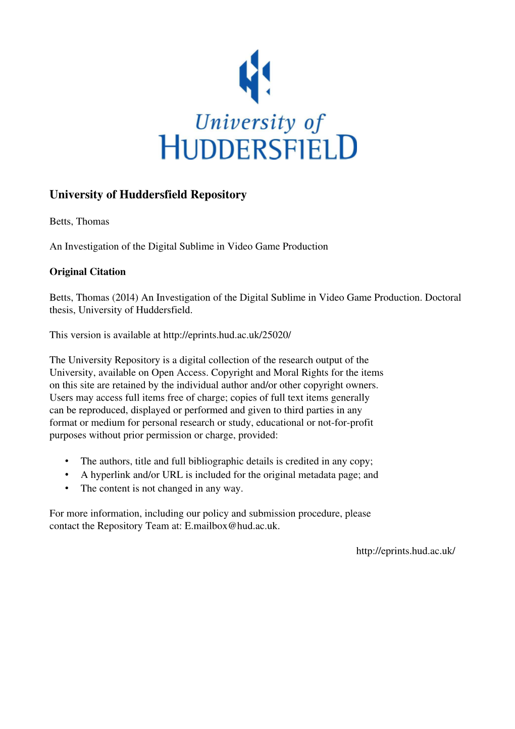 University of Huddersfield Repository