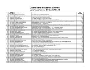 List of Shareholder-Dividend Withheld