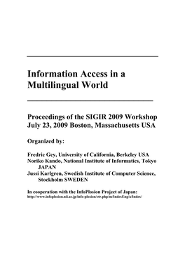 Information Access in a Multilingual World ______