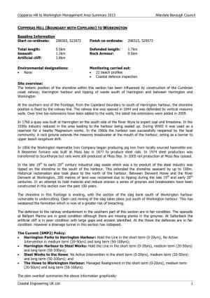 Copperas Hill to Workington Management Area Summary 2013 Allerdale Borough Council