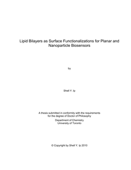 Lipid Bilayers As Surface Functionalizations for Planar and Nanoparticle Biosensors