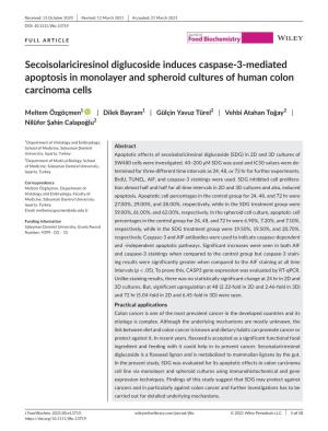 Secoisolariciresinol Diglucoside Induces Caspase&#X02010