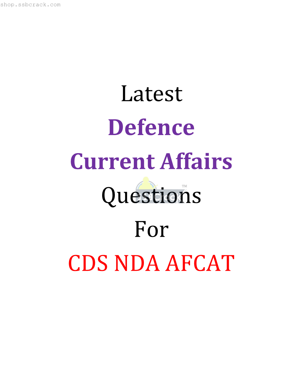 Defence Current Affairs Questions for CDS NDA AFCAT