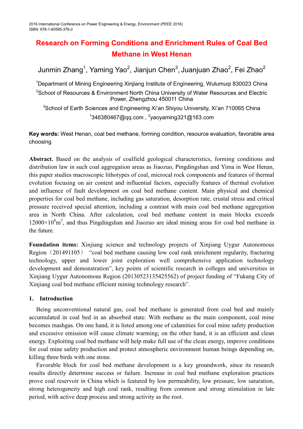 Research on Forming Conditions and Enrichment Rules of Coal Bed Methane in West Henan