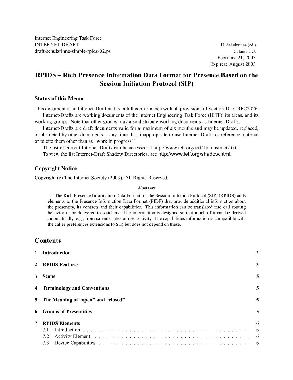 Draft-Schulzrinne-Simple-Rpids-02.Pdf