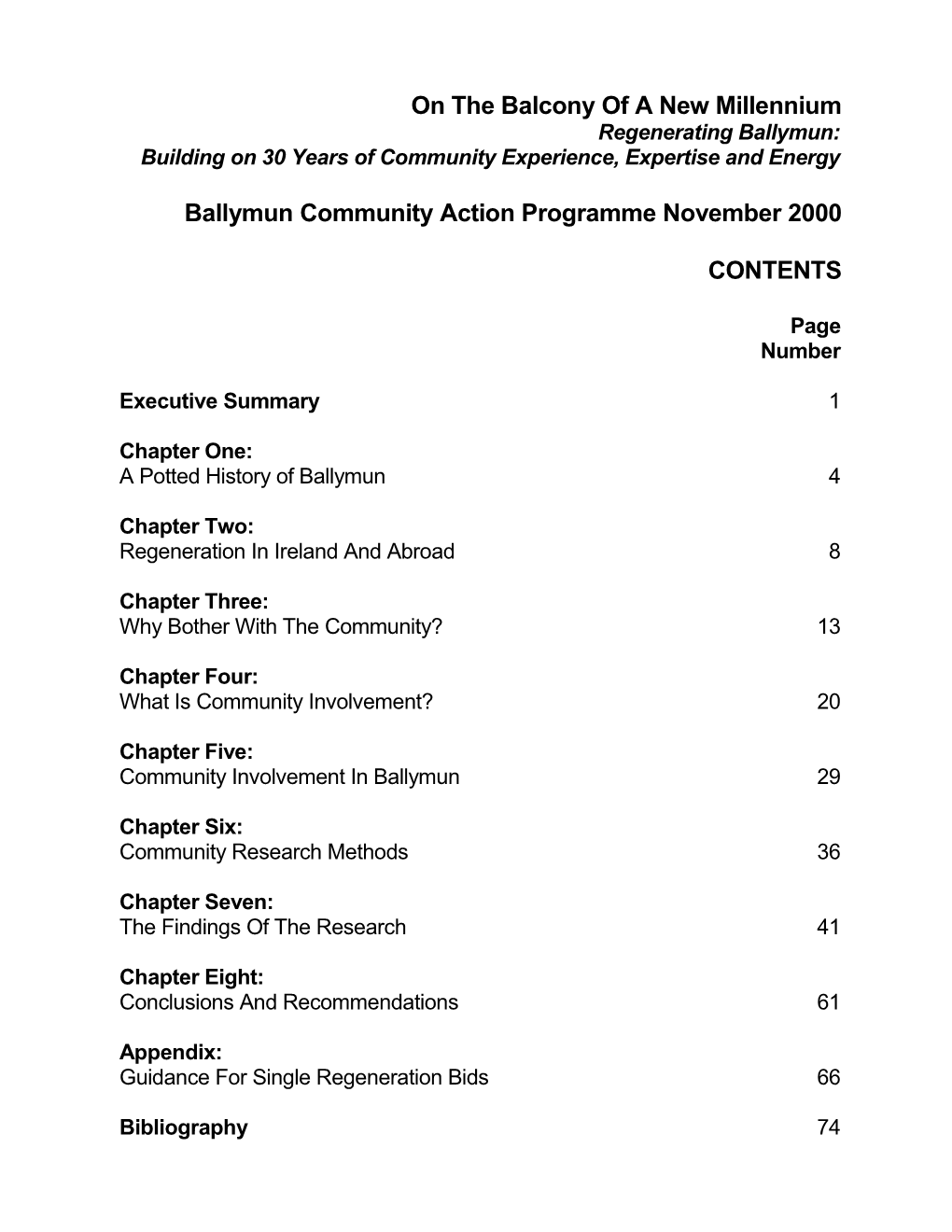 Regenerating Ballymun: Building on 30 Years of Community Experience, Expertise and Energy