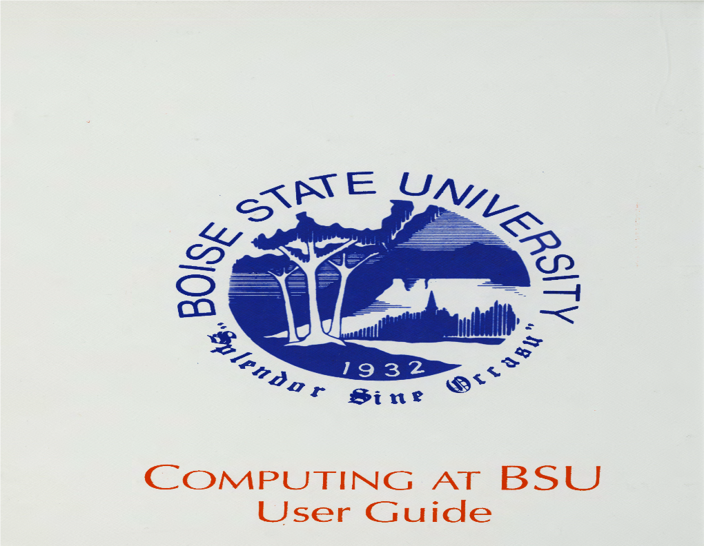 Computing at BSU User Guide Date: September 28, 1995