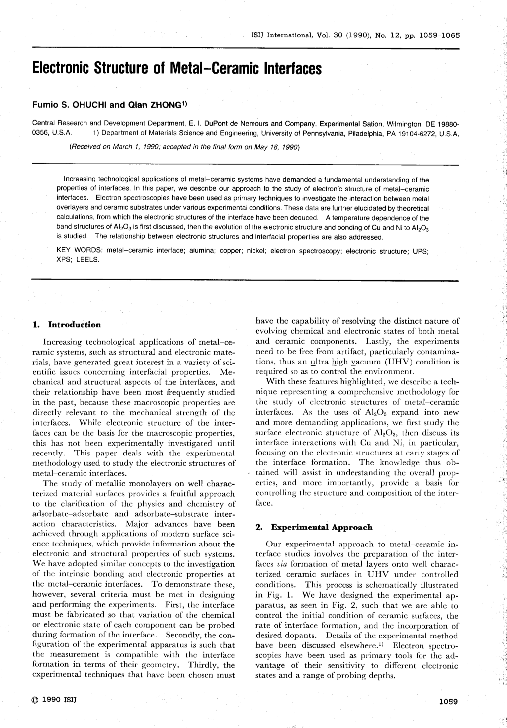 Electronic Structure of Metal-Ceramic Interfaces