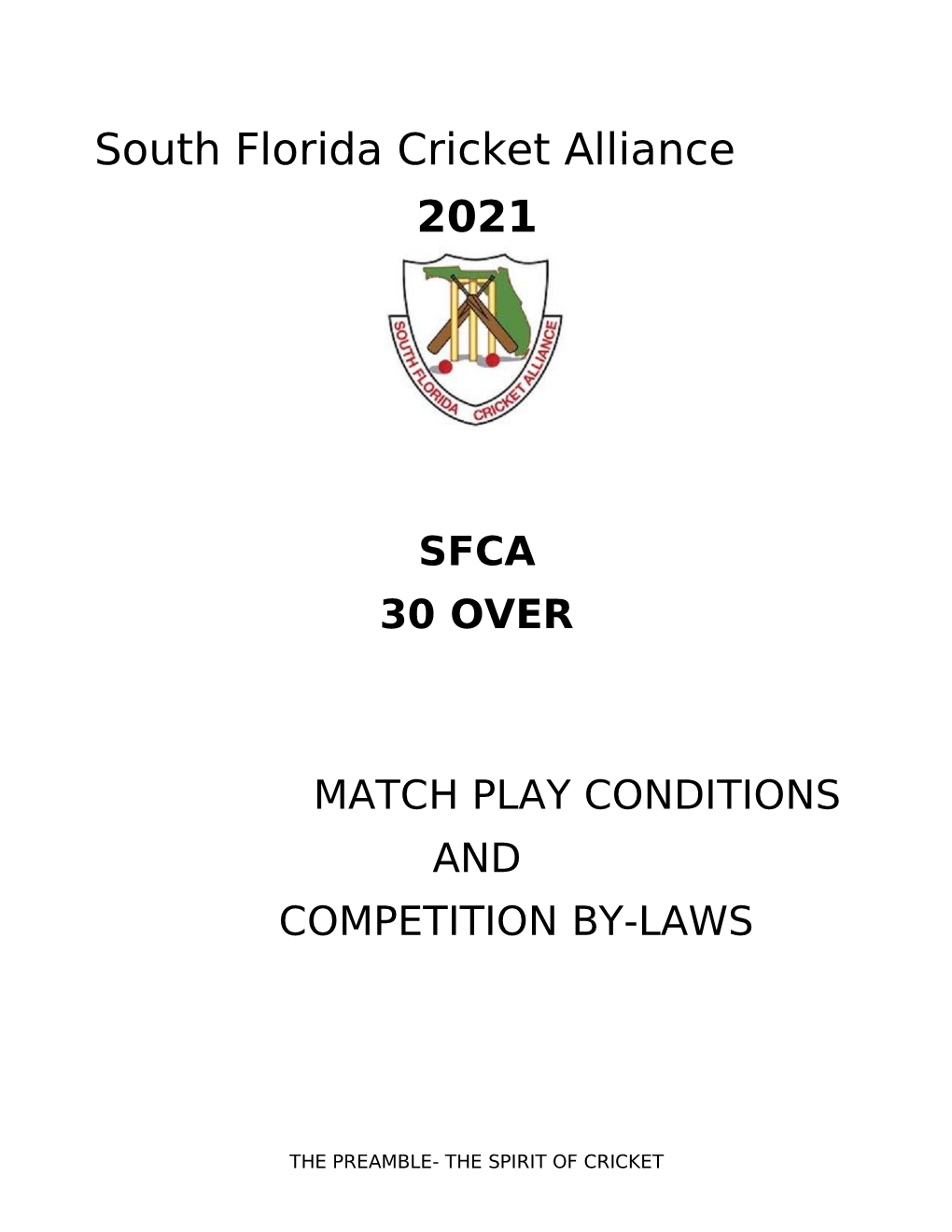 30 Over 2021 Playing Conditions