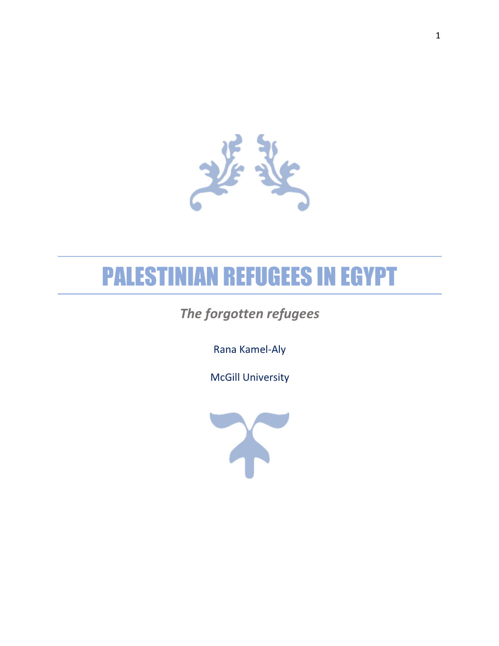 Palestinian Refugees in Egypt
