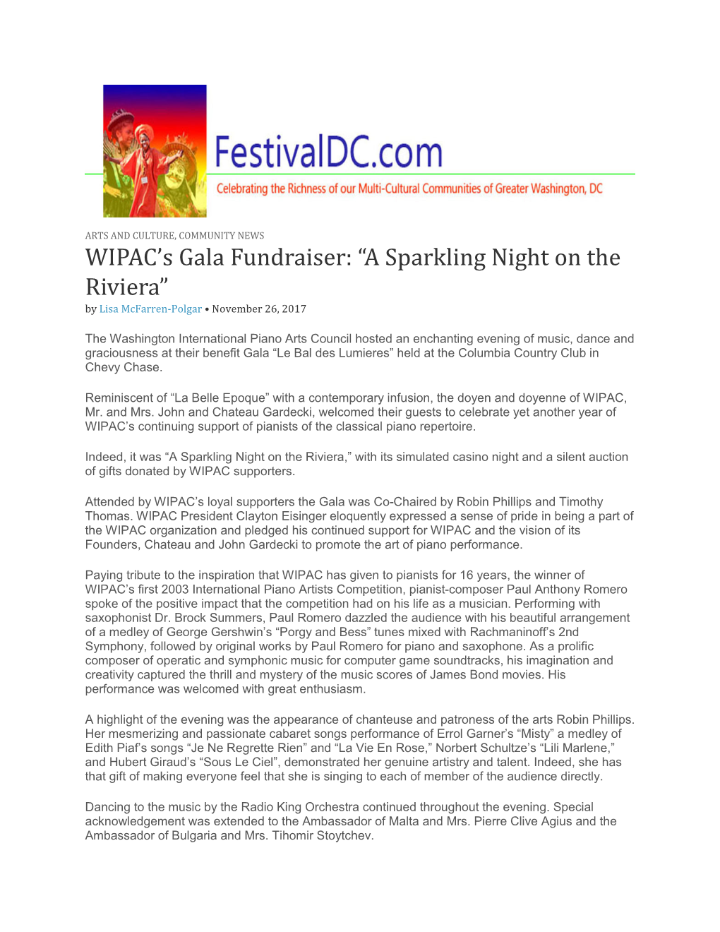 WIPAC's Gala Fundraiser: “A Sparkling Night on the Riviera”