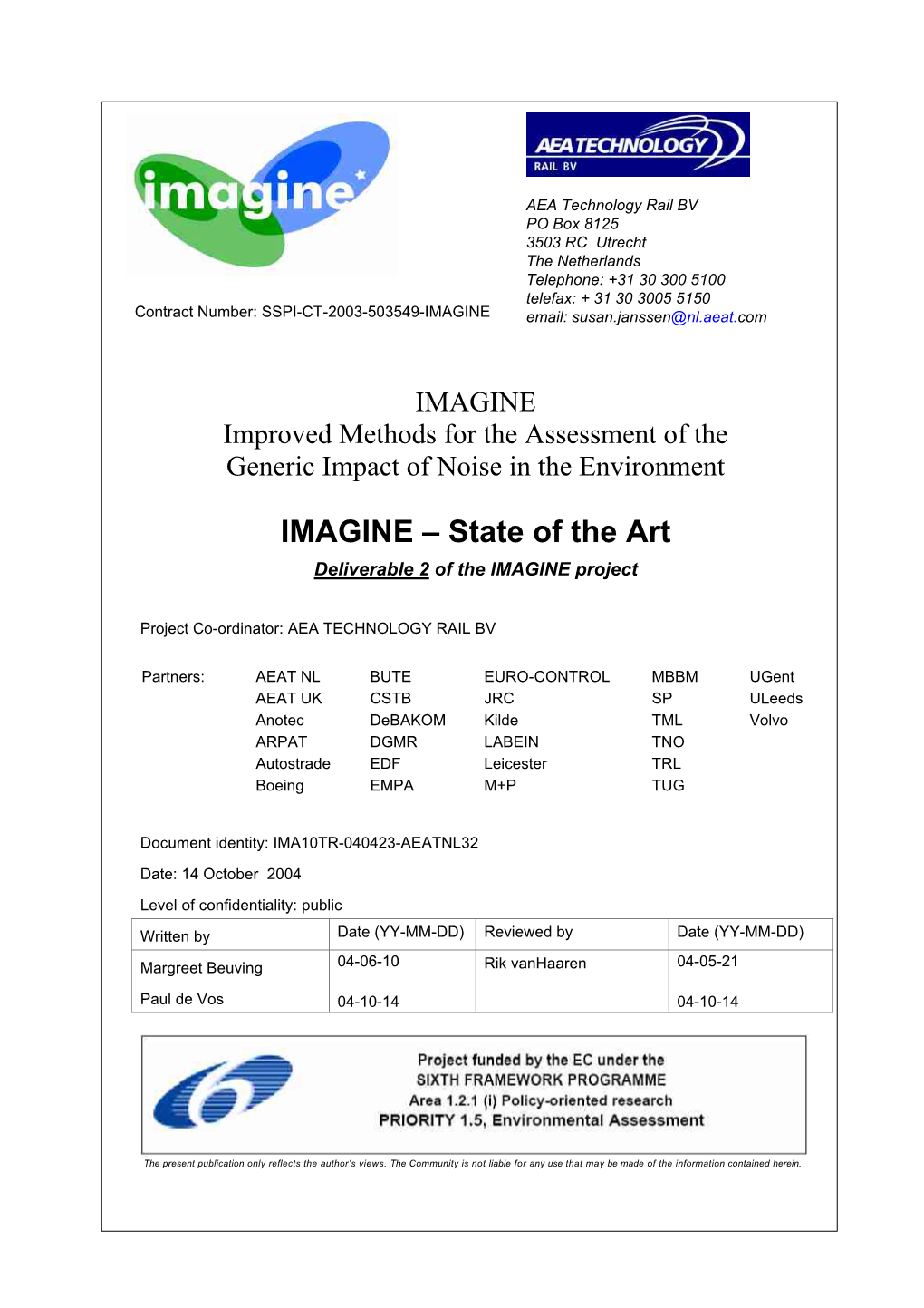 IMAGINE – State of the Art Deliverable 2 of the IMAGINE Project