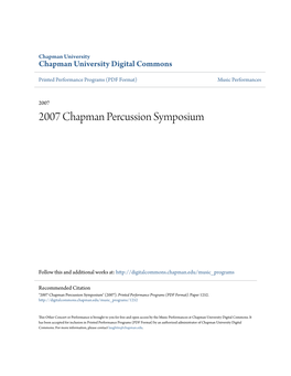 2007 Chapman Percussion Symposium