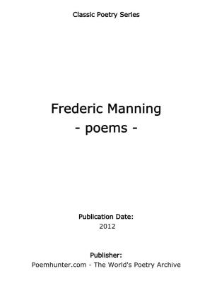 Frederic Manning - Poems