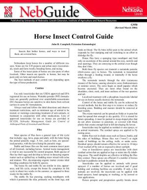 Horse Insect Control Guide