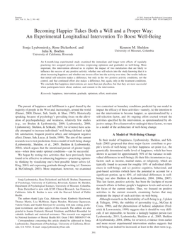 Becoming Happier Takes Both a Will and a Proper Way: an Experimental Longitudinal Intervention to Boost Well-Being