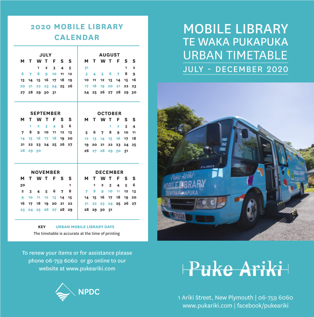 Mobile-Library-Timetable Urban-2 2020-Website.Pdf
