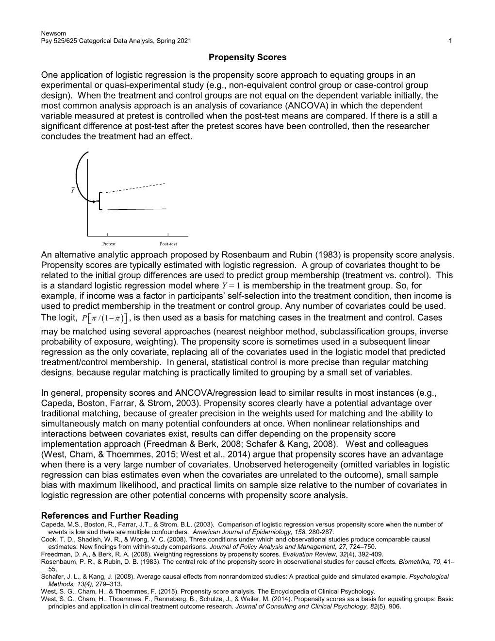 Propensity Scores One Application of Logistic Regression Is the Propensity