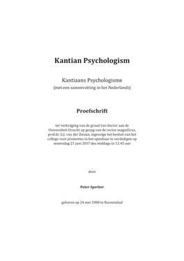 Kantian Psychologism