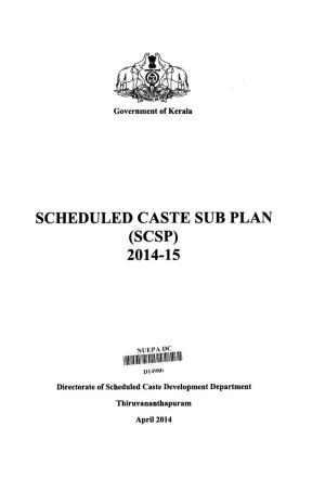 Scheduled Caste Sub Plan (Scsp) 2014-15