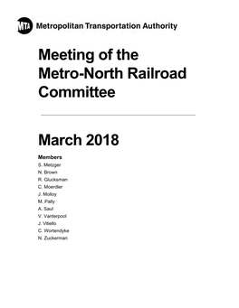 Meeting of the Metro-North Railroad Committee March 2018