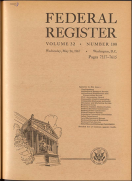 Federal Register Volume 32 • Number 100