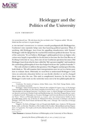 Heidegger and the Politics of the University 515