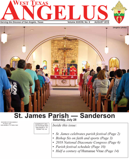 Sanderson Saturday, July 28 DIOCESE of SAN ANGELO PO BOX 1829 NONPROFIT ORG
