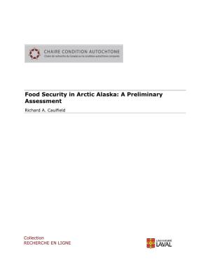 Food Security in Arctic Alaska: a Preliminary