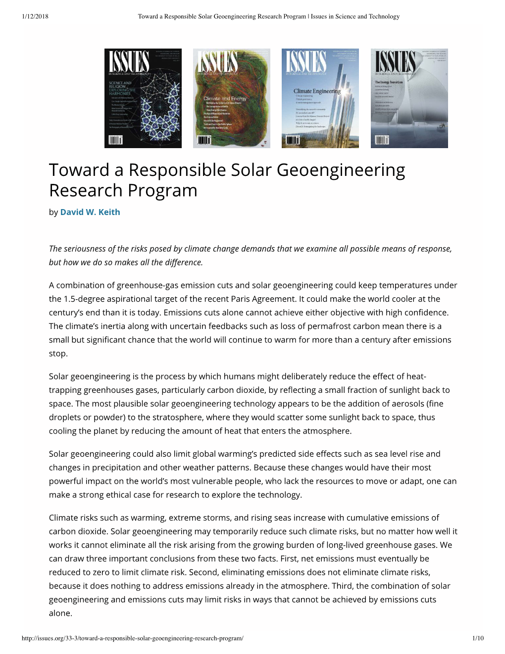 Toward a Responsible Solar Geoengineeri...Ram