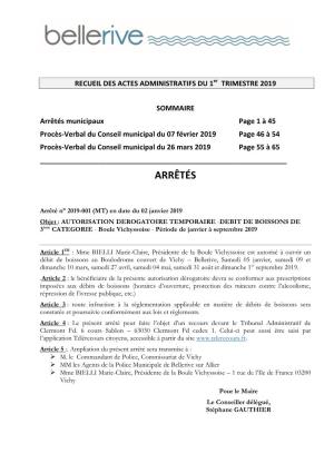 Actes Administratifs 1Er Trimestre 2019Pdf