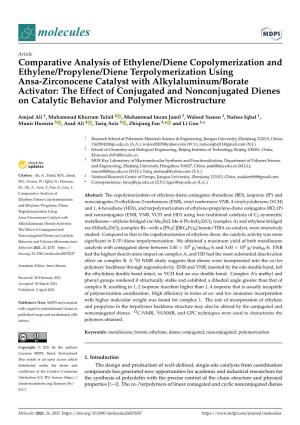 Comparative Analysis of Ethylene/Diene Copolymerization