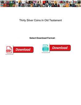 Thirty Silver Coins in Old Testament