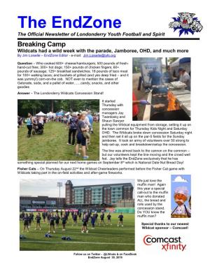 Endzone August 30, 2019 the Endzone the Official Newsletter of Londonderry Youth Football and Spirit