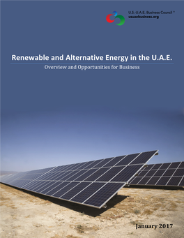 Renewable and Alternative Energy in the U.A.E. Overview and Opportunities for Business