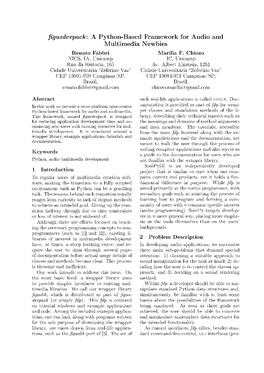 A Python-Based Framework for Audio and Multimedia Newbies Renato Fabbri Marília F